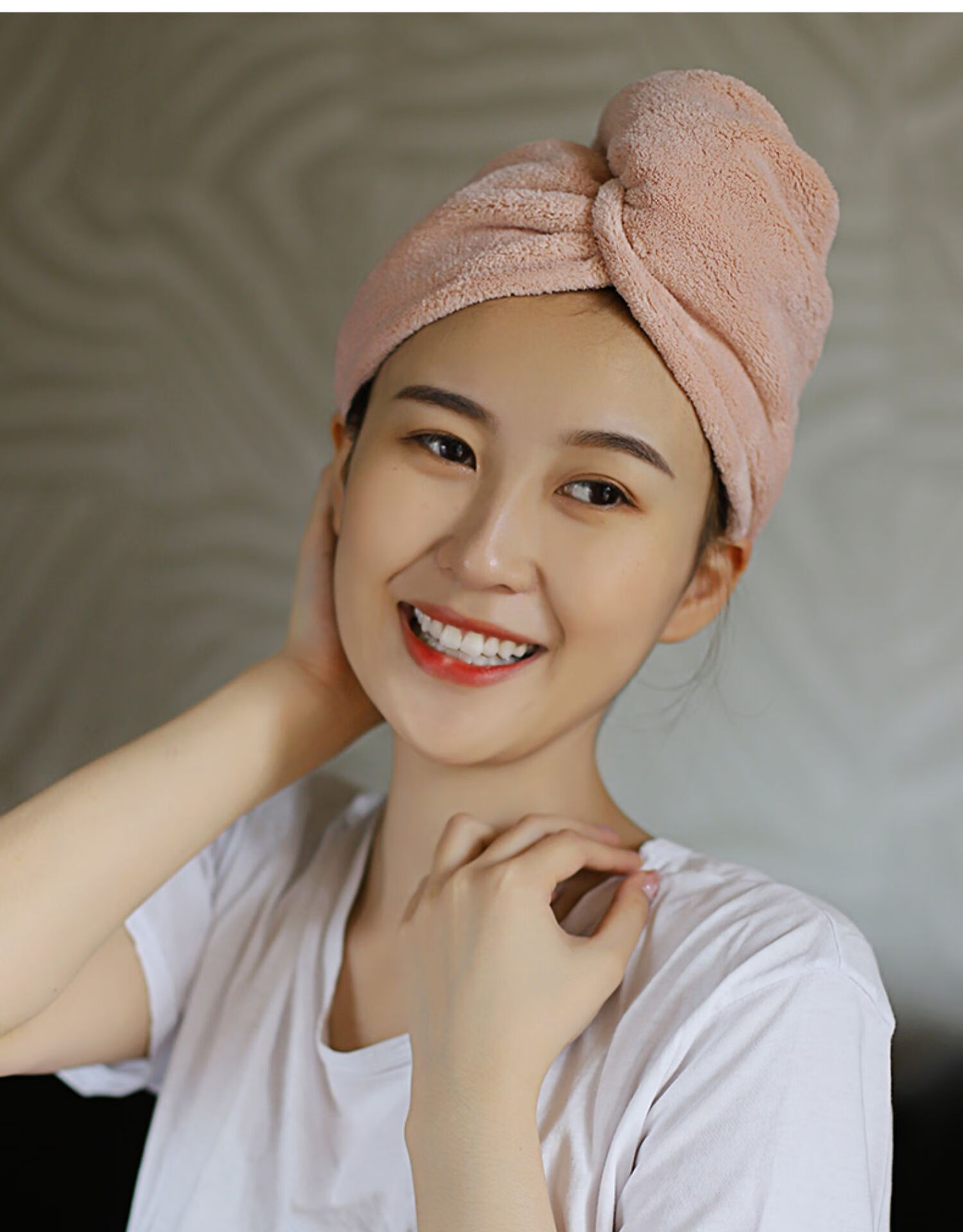 康乐屋擦手巾吸水干发帽速干女长发加厚儿童可爱洗头巾包头巾 竹炭