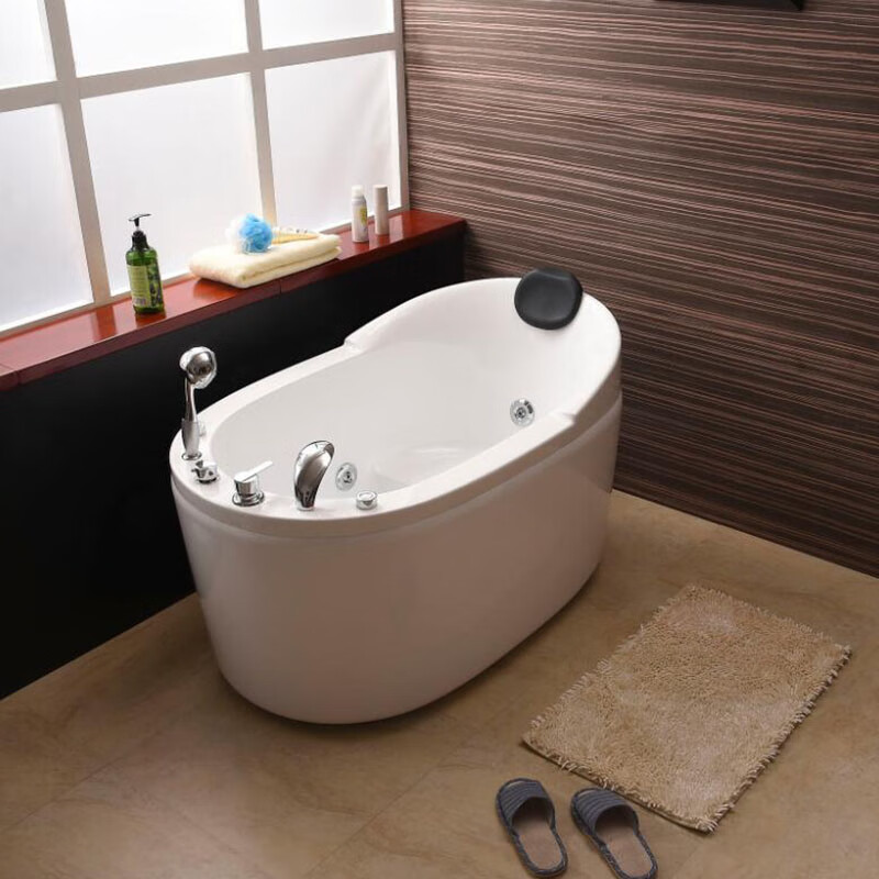 浴缸亚克力小户型家用贵妃日式深泡坐式冲浪按摩恒温浴池1.2-1.
