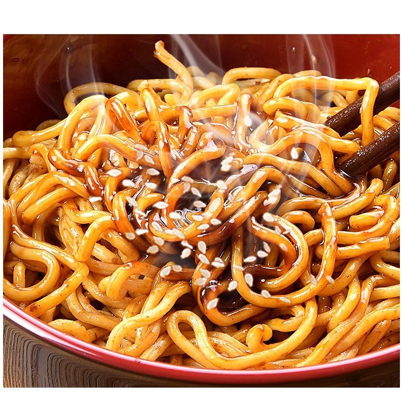 零食@正宗港式车仔面带酱料#非油炸保鲜湿面#1包2包4包方便热干面 8包