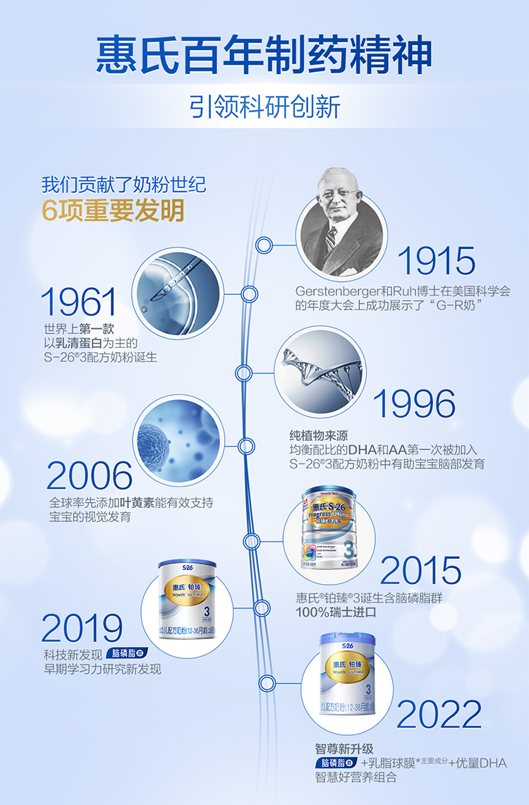 惠氏铂臻原装进口瑞士婴儿配方奶粉3段780g1236个月1罐装瑞士原装进口