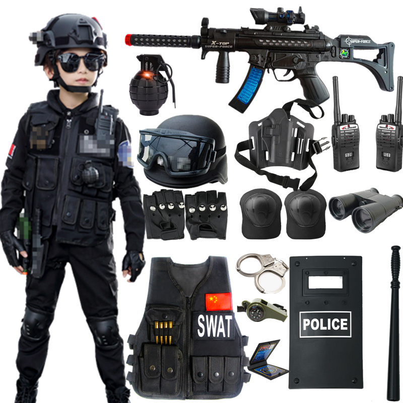 儿童玩具枪套装黑猫警长帽子男孩迷彩户外特种兵男童全套吃鸡迷彩全套