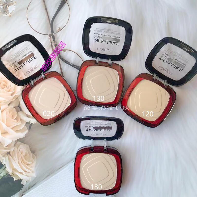 俄罗斯欧莱雅infallible24小时哑光粉饼持久控油定妆不泛油光现货现货