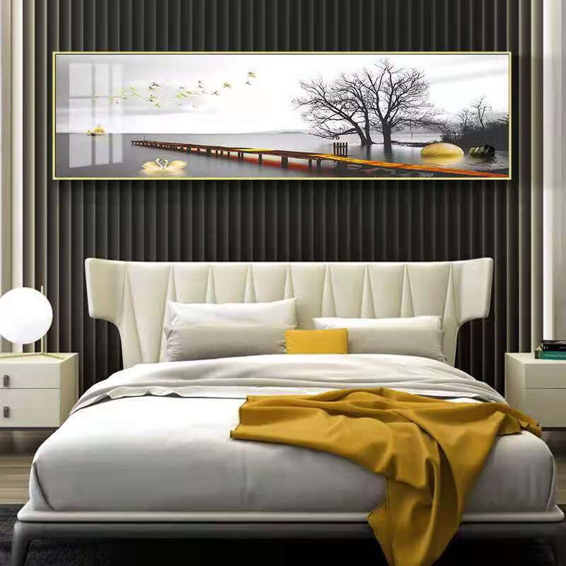 卧室画床头画温馨卧室装饰画夫妻主卧床头挂画现代简约横幅酒店房间