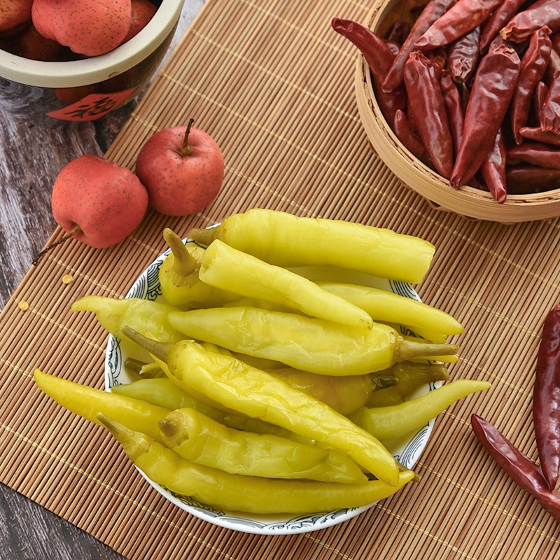 广西酸辣泡椒即食易宝甜酸脆椒310g2瓶腌制长条辣椒酸野脆辣椒酸辣椒