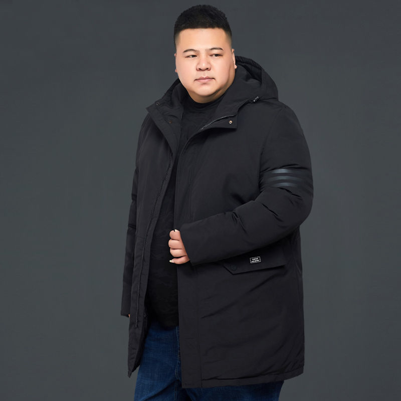 码男装棉服加肥加大棉衣潮胖肥佬特大号胖子棉服黑色180xl穿100130斤