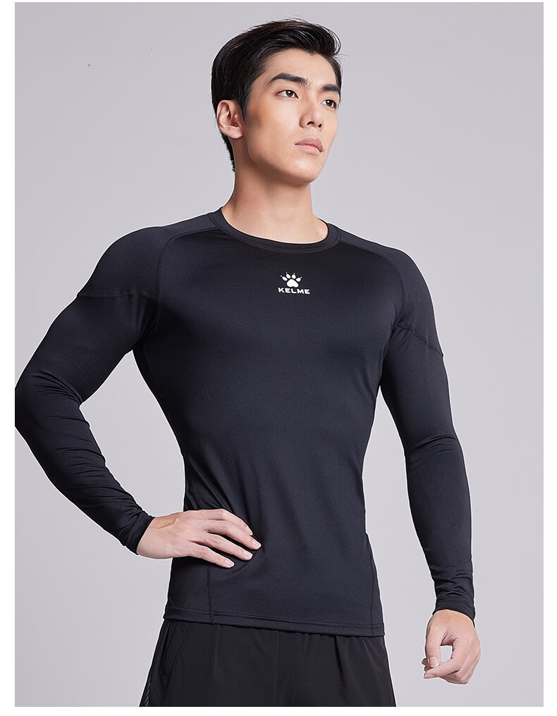 kelme卡尔美紧身衣官方旗舰跑步健身服男足球训练加绒儿童运动t恤 金