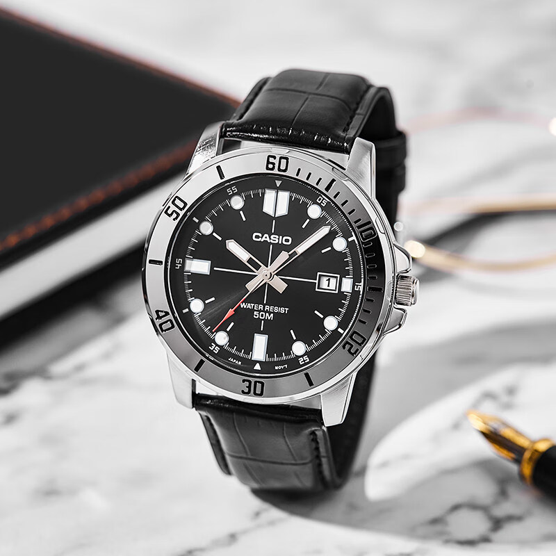 casio卡西欧 海外代购海外直邮手表男mtp-1375/1374日历星期大表盘