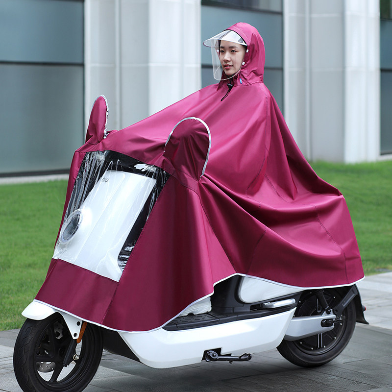 正招雨衣 电动车雨衣正招电动电瓶摩托自行车雨衣遮脸防水加大加厚