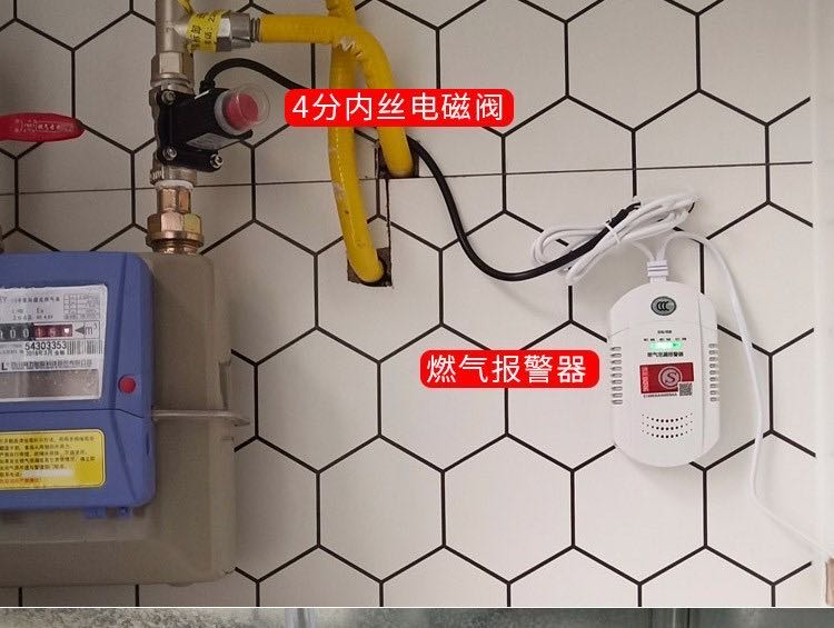 家用燃氣洩漏報警器自動斷氣閥廚房煤氣天然氣液化氣漏氣報警切斷3c