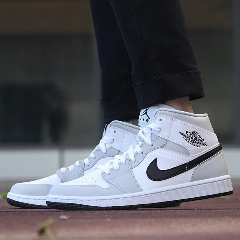 潮nike耐克男鞋女鞋airjordan1midaj1烟灰雾霾灰中帮篮球鞋板鞋bq6472