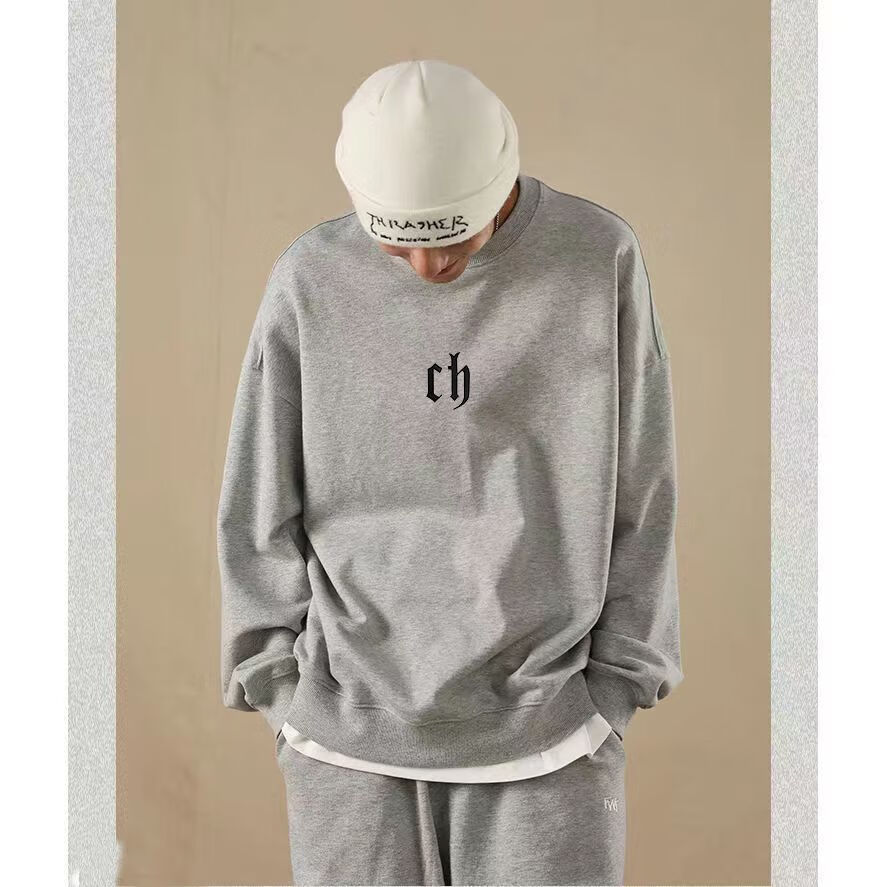 mostvevy chinism ch卫衣男春秋款美式高街潮牌圆领套头男生国潮情侣