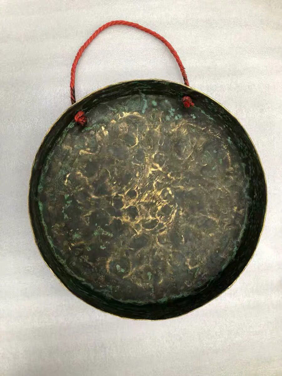 青铜老锣老铜锣舞狮醒狮锣高边平底响铜锣锣鼓民间打击乐器直径37厘米