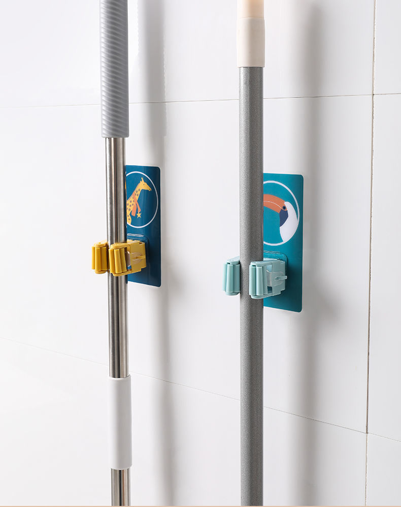 优琳洛拖把架卫生间置物架壁挂免打孔神器挂扫把强力无痕挂钩拖布架粘