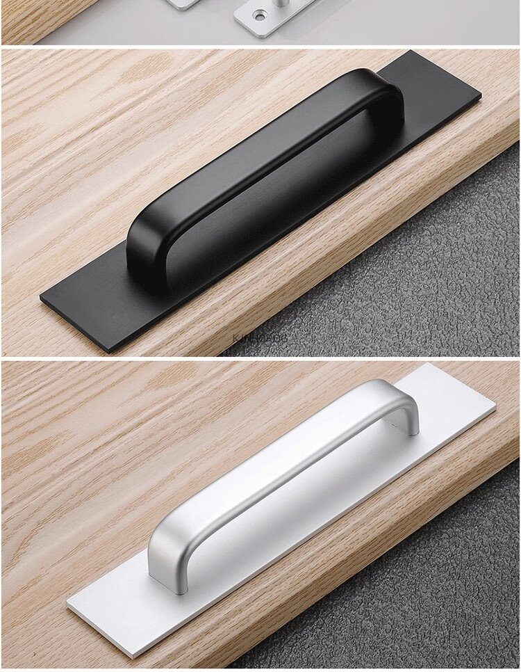 免开孔铝合金拉手明装门把手衣柜推拉门移门金属粘贴式门窗谷仓门宽板