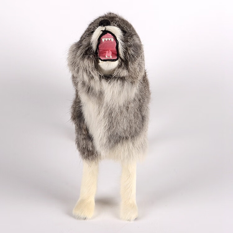 仿真狼摆件展示狼图腾动物模型摆件纯手工制作皮毛工艺品道具标本抖音