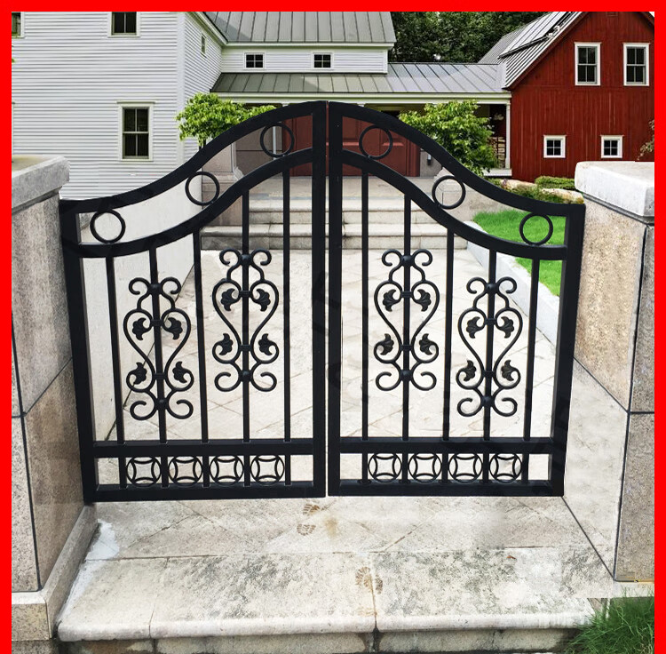 别墅门铁门花园门镀锌双开防锈对开小门 4平以下按套计算【图片 价格