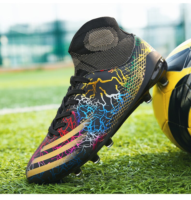 鸳鸯足球鞋高帮耐磨ag钉子儿童训练鞋fg男女猎鹰防滑草坪运动鞋男短钉