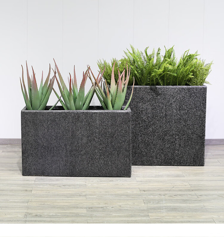 大号玻璃钢花盆户外庭院组合阳台售楼部露台长方形花箱花槽盆景 100x3