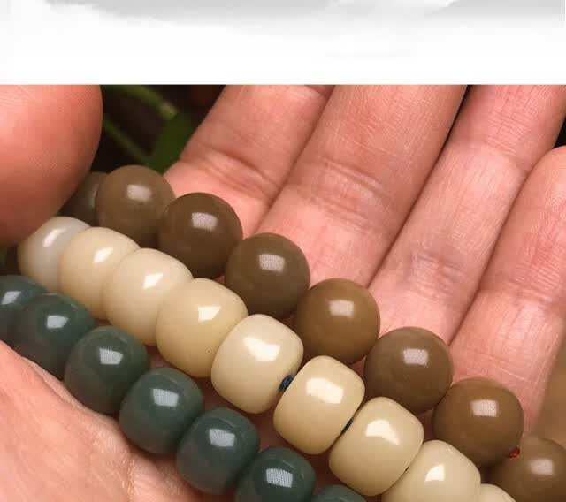 爱优美阴皮白玉菩提根大师工艺手持风化桶珠苹果珠圆珠男女手链手串