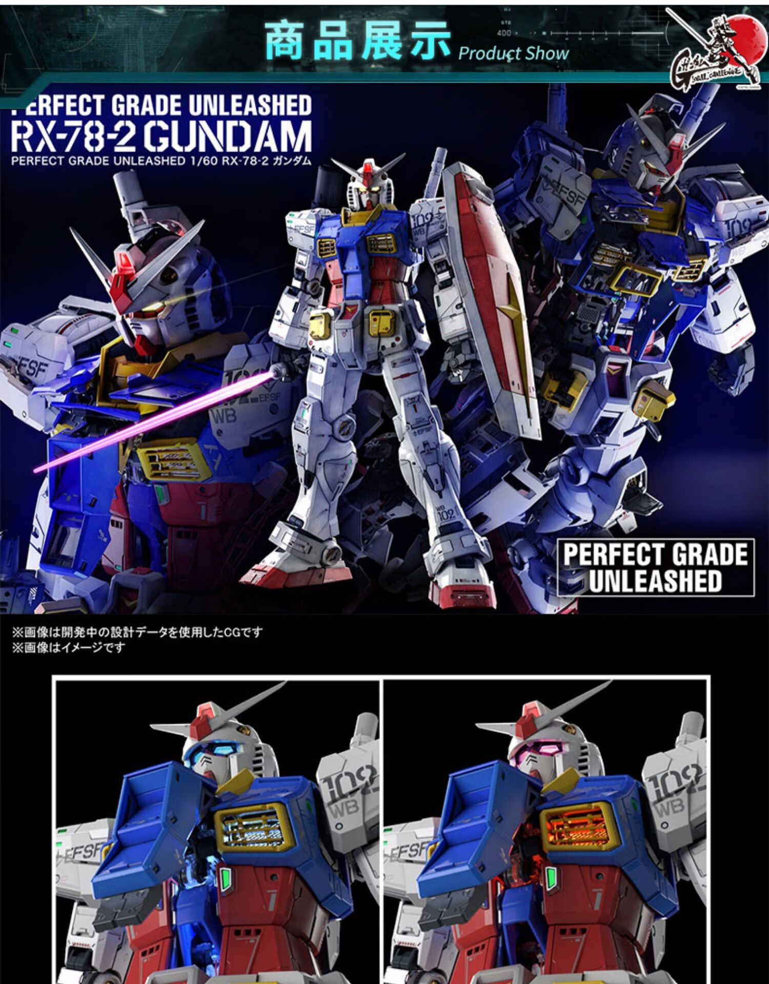 pgu元祖萬代 pg 1/60 rx-78-2 rx78高達元祖pgu 2.