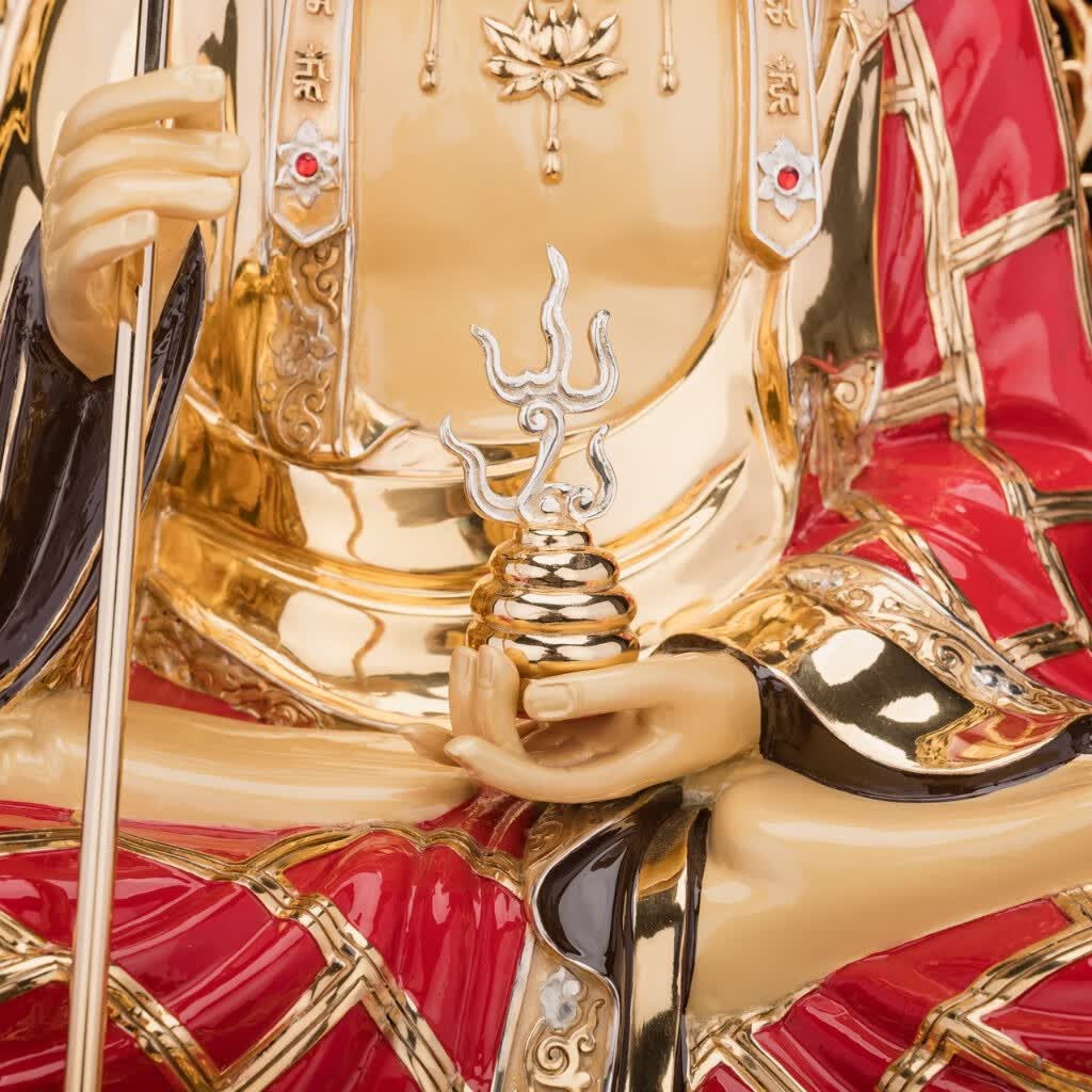 鎏金纯铜地藏王佛像供奉家用摆件地藏王菩萨铜像地藏佛像 高90厘米