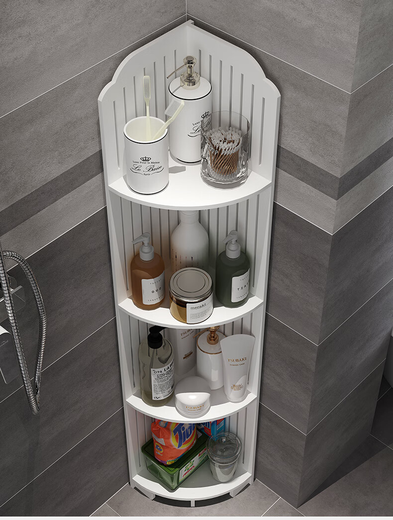 箭牌品质三角浴室柜卫生间厕所落地置物架架子洗澡浴室转角三角