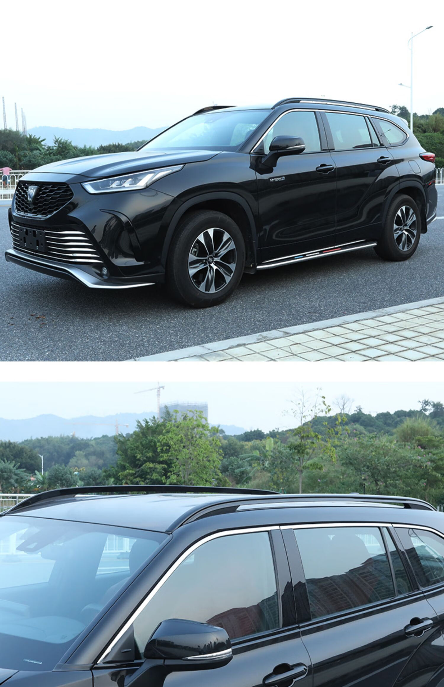 适用于2022款丰田皇冠陆放汉兰达铝合金车顶横杆架行李架配件改装四代