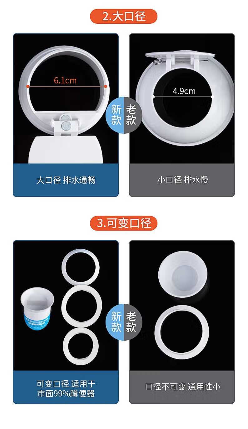 卫生间止逆阀厕所蹲便器防臭堵臭器卫生间蹲坑式便池防反味神器大便器