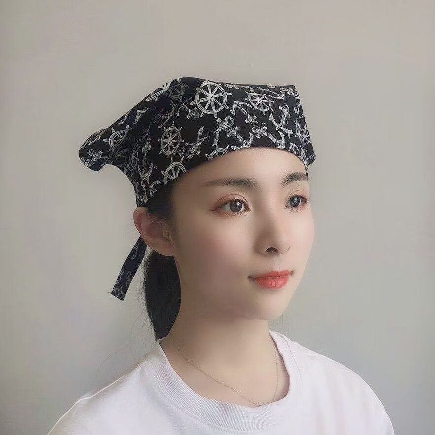 头巾厨房做饭头巾农家乐火锅店炒菜防油烟饭店餐饮服务员售货员三角巾
