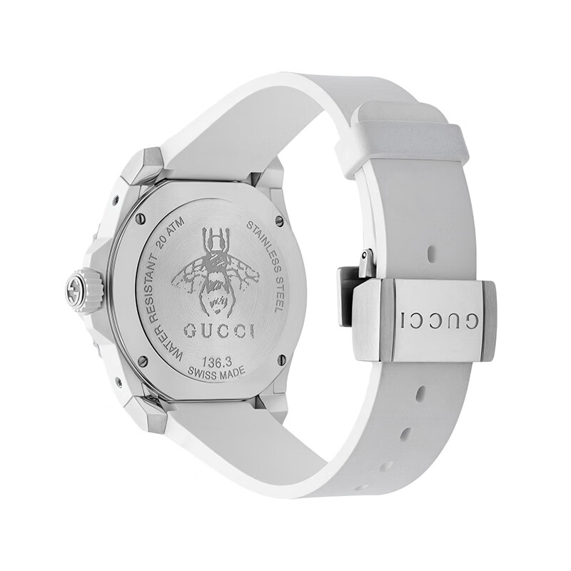 gucci古驰21年秋冬款dive系列男女通用银色表盘石英机芯精钢表40毫米