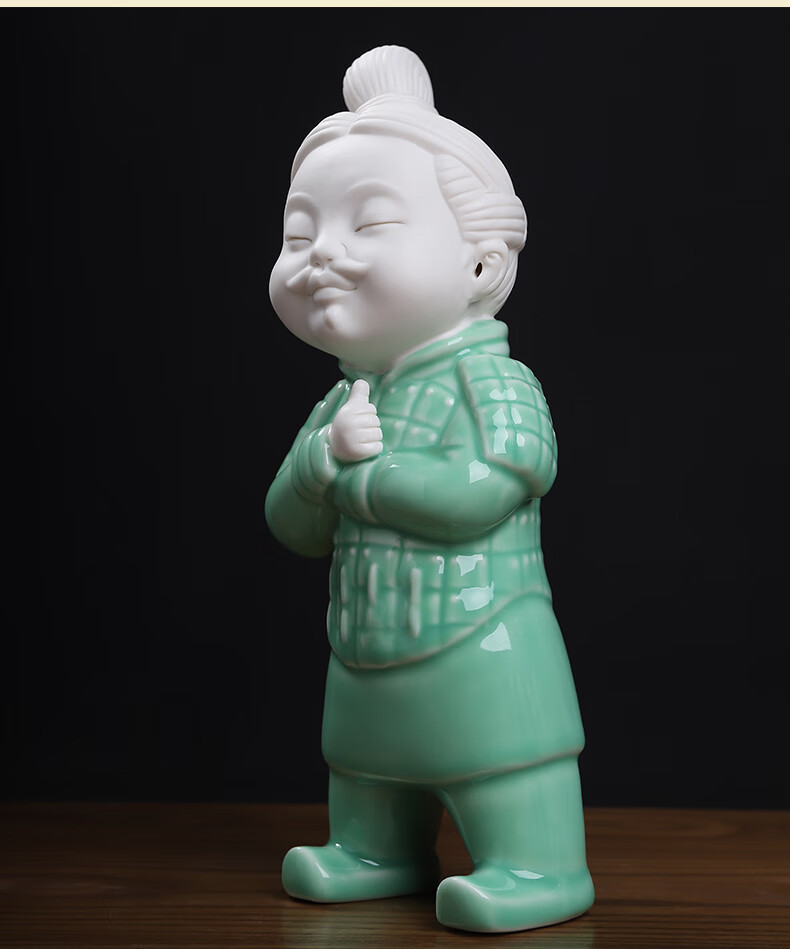 东方泥土兵马俑新中式古典创意q版摆件客厅办公室桌面装饰工艺品d5233