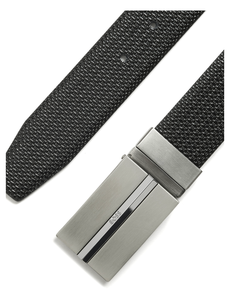 hugoboss雨果博斯男士经典款boss意大利制造百搭腰带001黑色euonesi