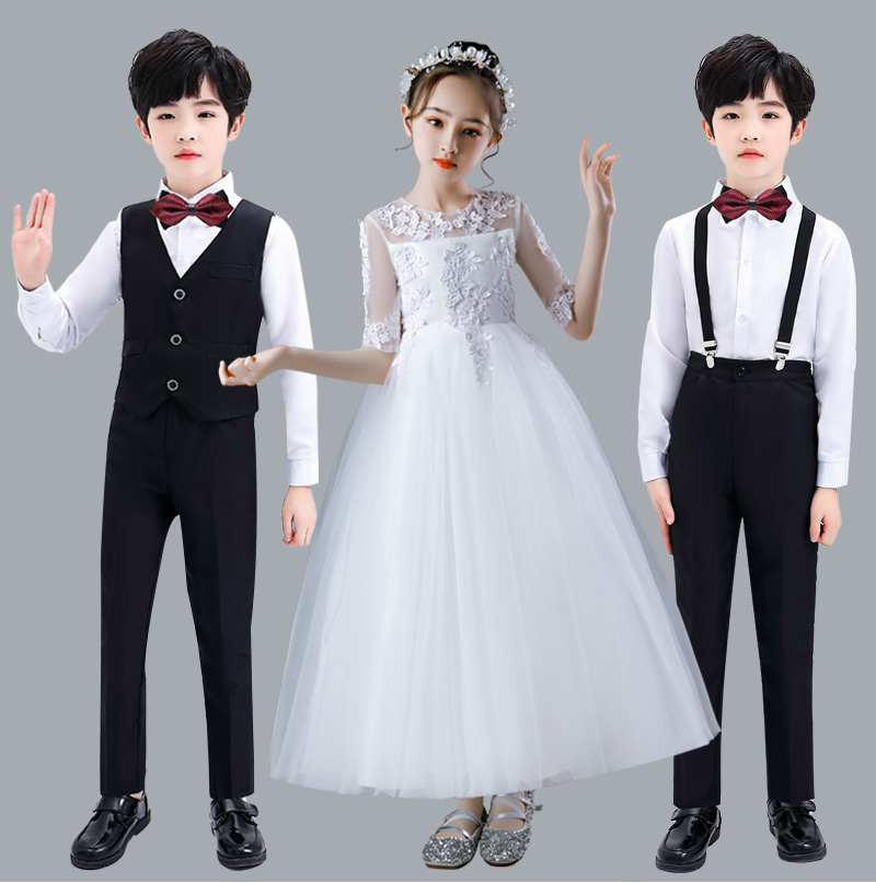 巴拉巴拉旗下官网新品儿童礼服男童西装套装夏季花童英伦风表演服小