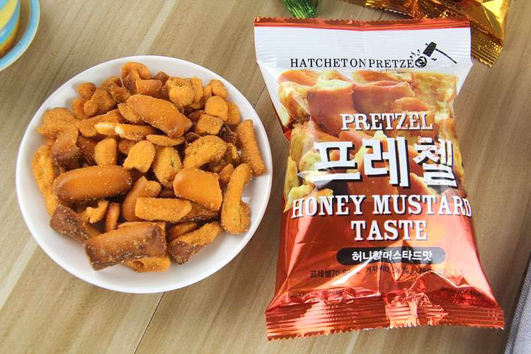 韩国进口面包干酥片浓厚口感零食85g3袋蜂蜜芥末味85g3袋