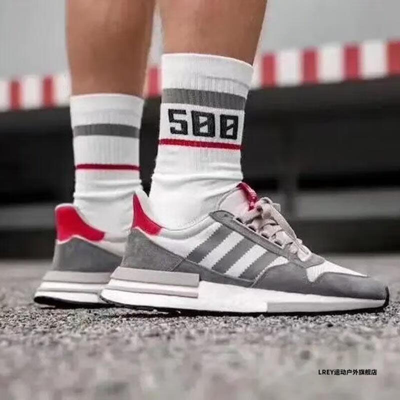 阿迪达斯官方旗舰三叶草运动跑步鞋zx500软底爆米花男鞋联名女鞋