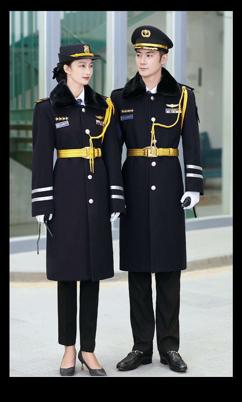 琴琴家保安大衣物业礼宾服装长款保暖加厚形象岗保安制服羊毛呢大衣