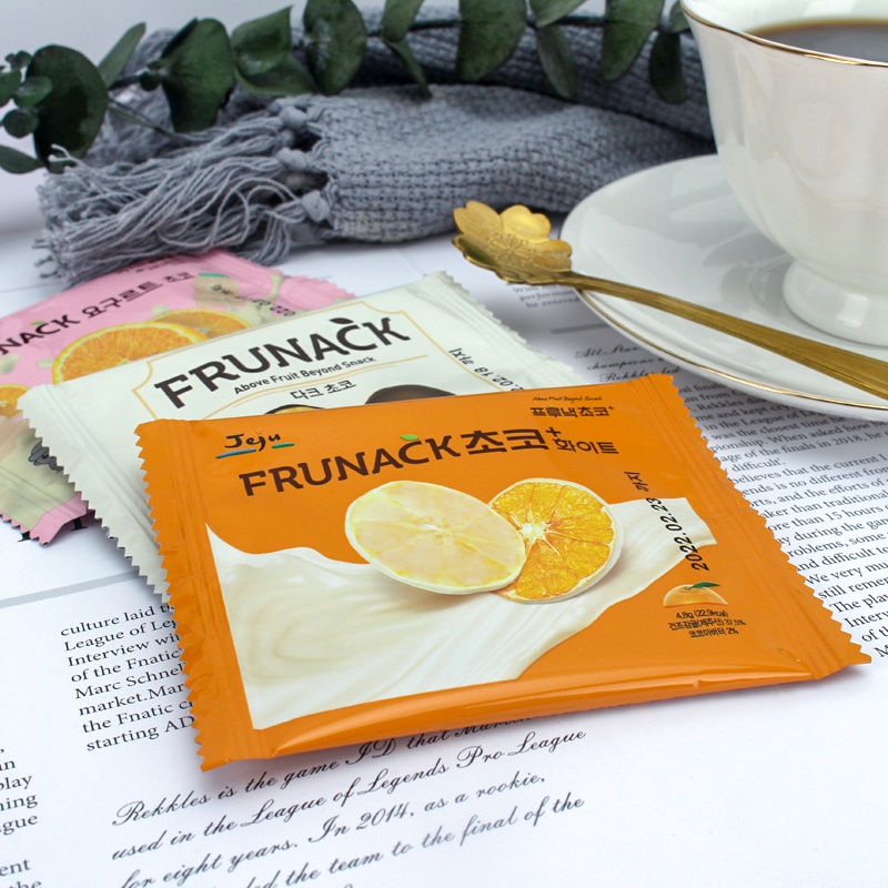 frunack12袋韩国橘子片巧克力盒装济州岛白巧克力1盒到202112月