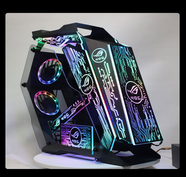 dcoud爱国者高质量同款小咖小k主机机箱异形双面钢化玻璃电竞机箱支持