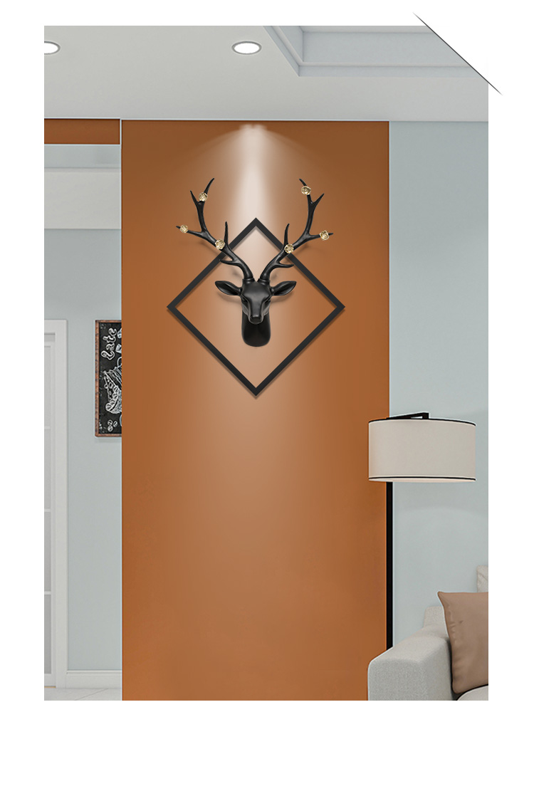 时尚家居壁饰3d立体创意客厅玄关餐厅电视墙背景墙面装饰鹿头墙壁挂件