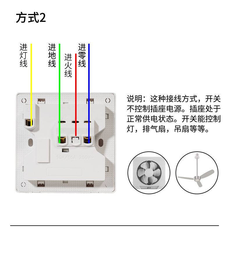 一开十10九9八七7六6五5孔86型墙壁式暗装插座家用带开关多孔面板a30