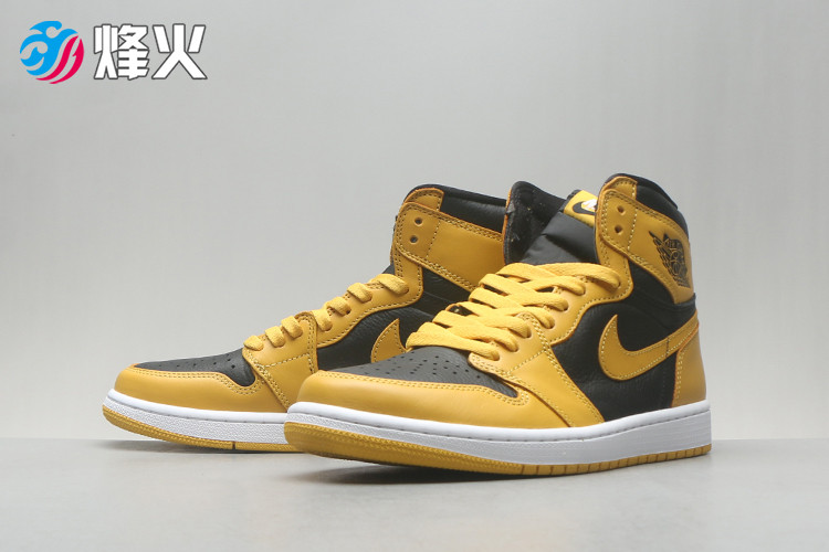 烽火体育 air jordan 1 aj1 乔1 黑黄脚趾 深棕小麦 篮球鞋 555088