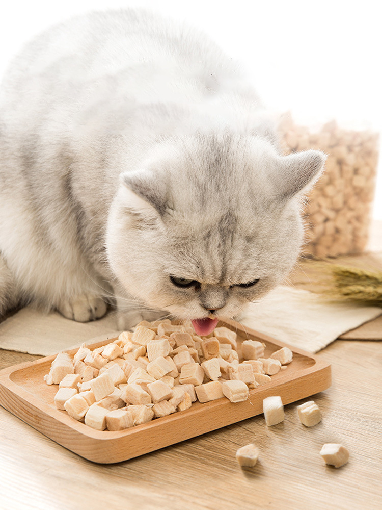 猫 猫咪零食鸡肉冻干猫咪鸡胸肉粒猫狗训练奖励营养发腮鸡肉宠物食品
