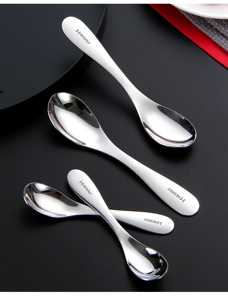 西餐勺大小加厚圆头勺儿童多用欧式汤勺饭勺汤匙调羹高颜值搅拌勺小号