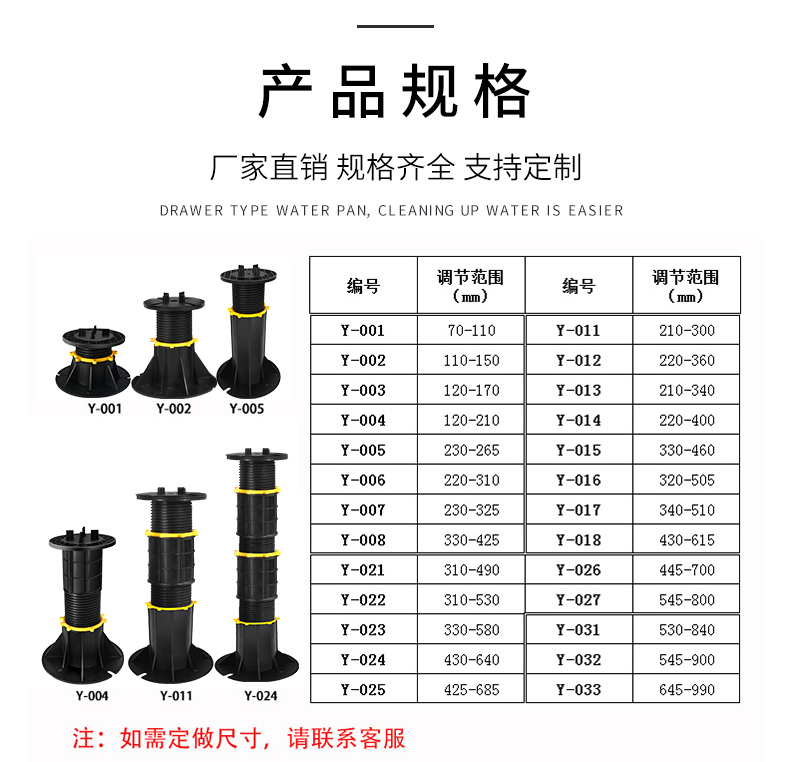 可调节万能支撑器水景石材成品高度木塑龙骨架喷泉承重防腐架空升降杆