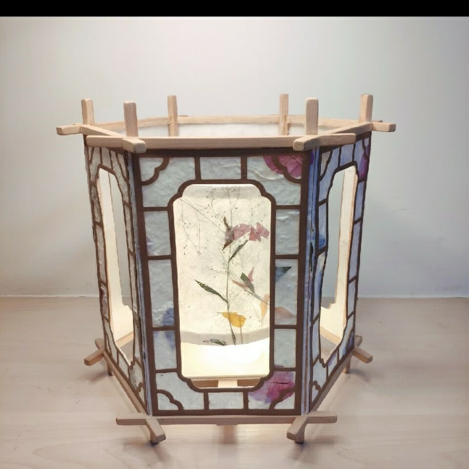 中秋旋转灯笼 走马灯笼热能旋转电动跑马灯涂鸦剪纸亲子diy材料包