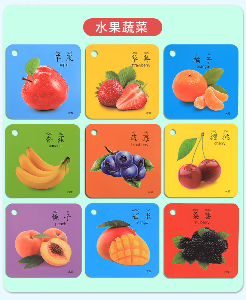 万代动物卡片早教认知启蒙书儿童识字玩具婴幼儿识图一岁宝宝认字