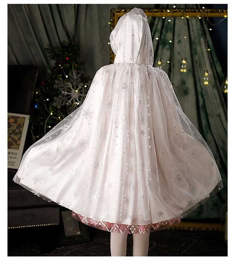 比比小脚丫圣诞节爱莎公主斗篷女童披肩冰雪奇缘披风2021新款宝宝网红