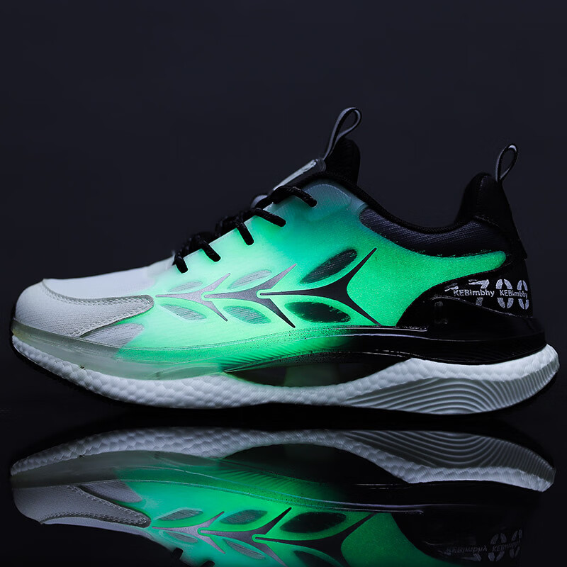 兰切特 天跑壹号夜行者情侣夜光跑鞋tu7803px001款 白色_20011 36