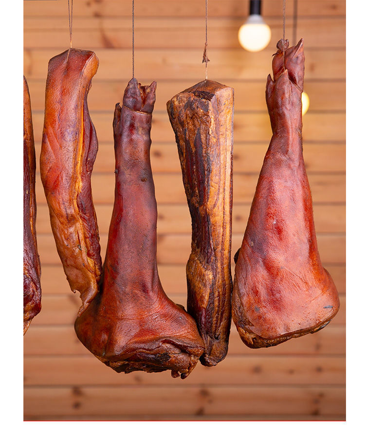 正宗恩施农家自制柴火烟熏腊肉腊猪蹄 整只腊猪脚 饭店批发 湖北特产 