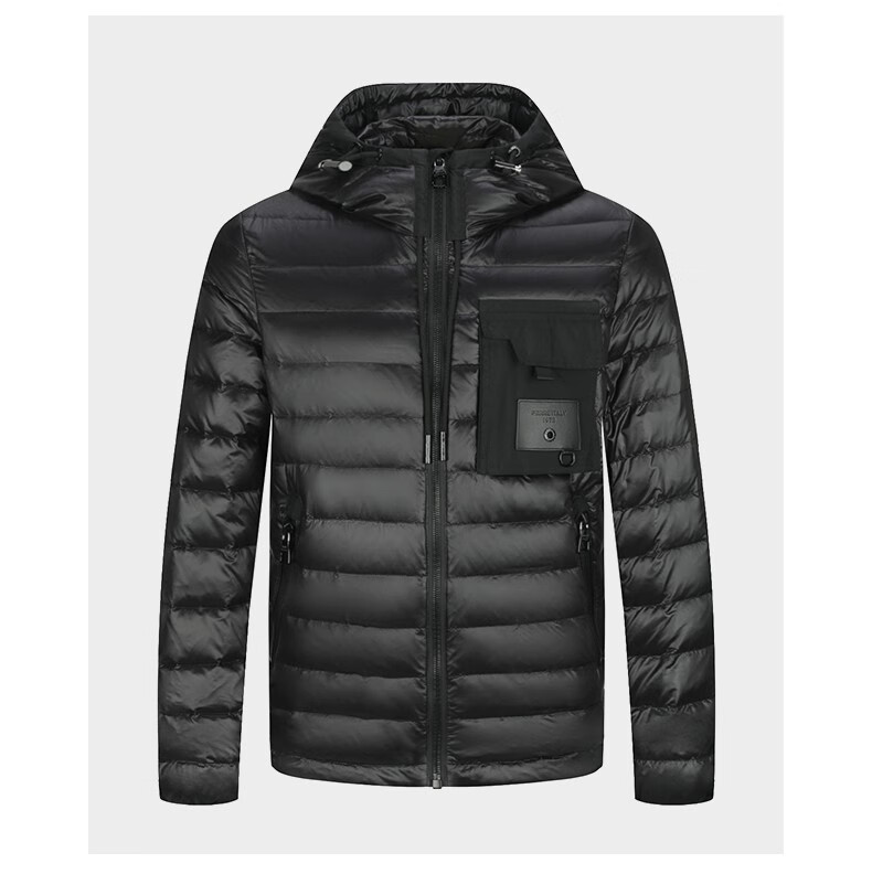 ferre费雷男装男装秋冬新品时尚经典男士前胸口袋连帽长袖白鸭绒羽绒